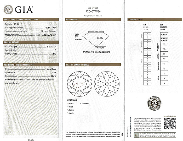 Antique Diamond Engagement Ring GIA Certified 1.24ct