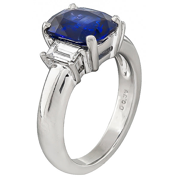 Estate 2.74ct Sapphire Engagement Ring