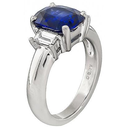Estate 2.74ct Sapphire Engagement Ring