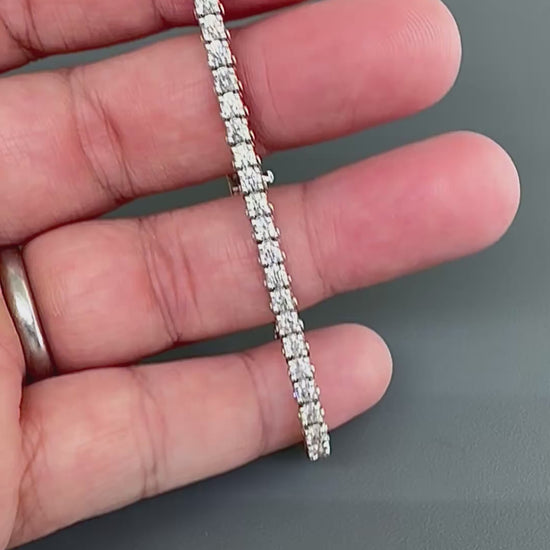 Estate 4.50ct Diamond 14k White Gold Tennis Bracelet