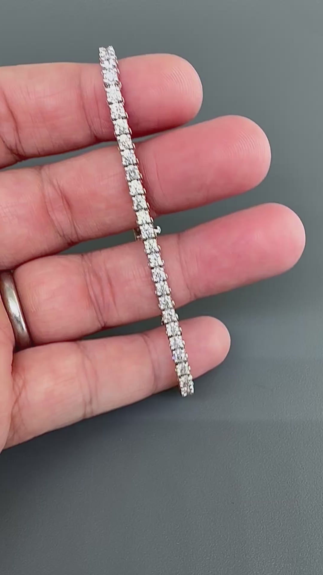 Estate 4.50ct Diamond 14k White Gold Tennis Bracelet