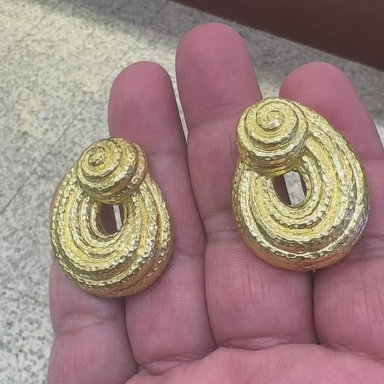 Estate David Webb Gold Earrings