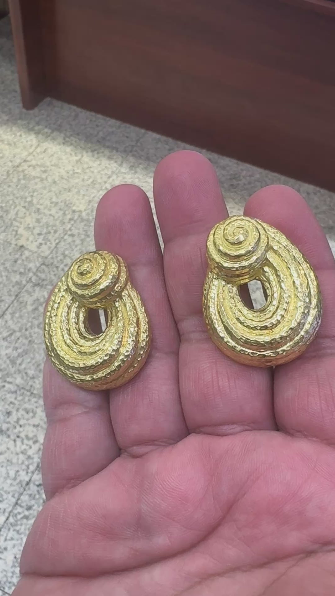 Estate David Webb Gold Earrings
