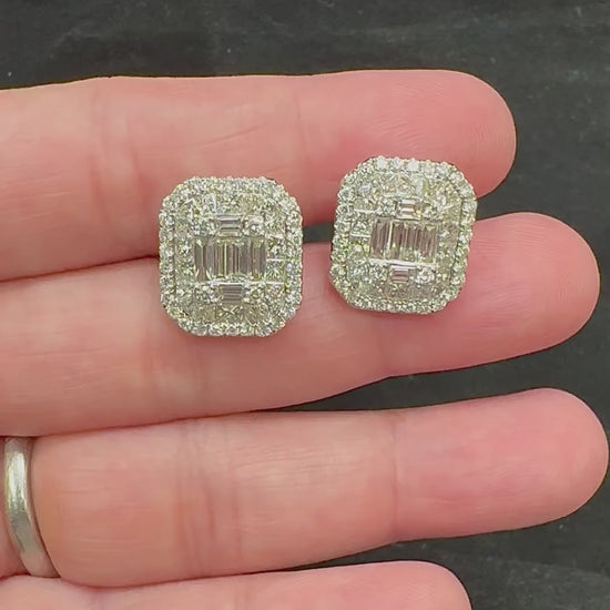 Estate 5.32ct Diamond 14k White Gold Earrings
