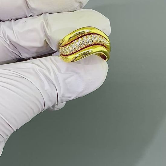 Estate Kurt Wayne 0.75ct Diamond 18k Yellow Gold Ring