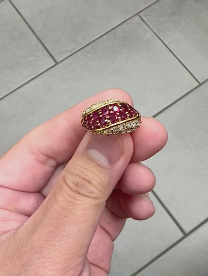 Estate 1.50ct Ruby 2.00ct Diamond 18k Yellow Gold Ring