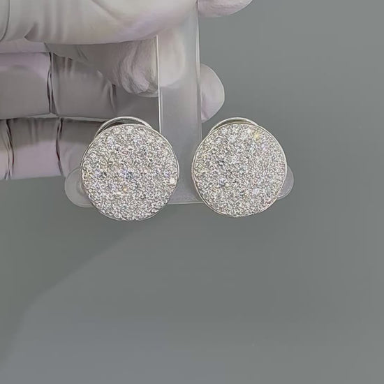 Estate 2.50ct Diamond Platinum Circle Earrings