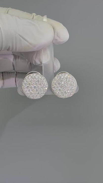 Estate 2.50ct Diamond Platinum Circle Earrings