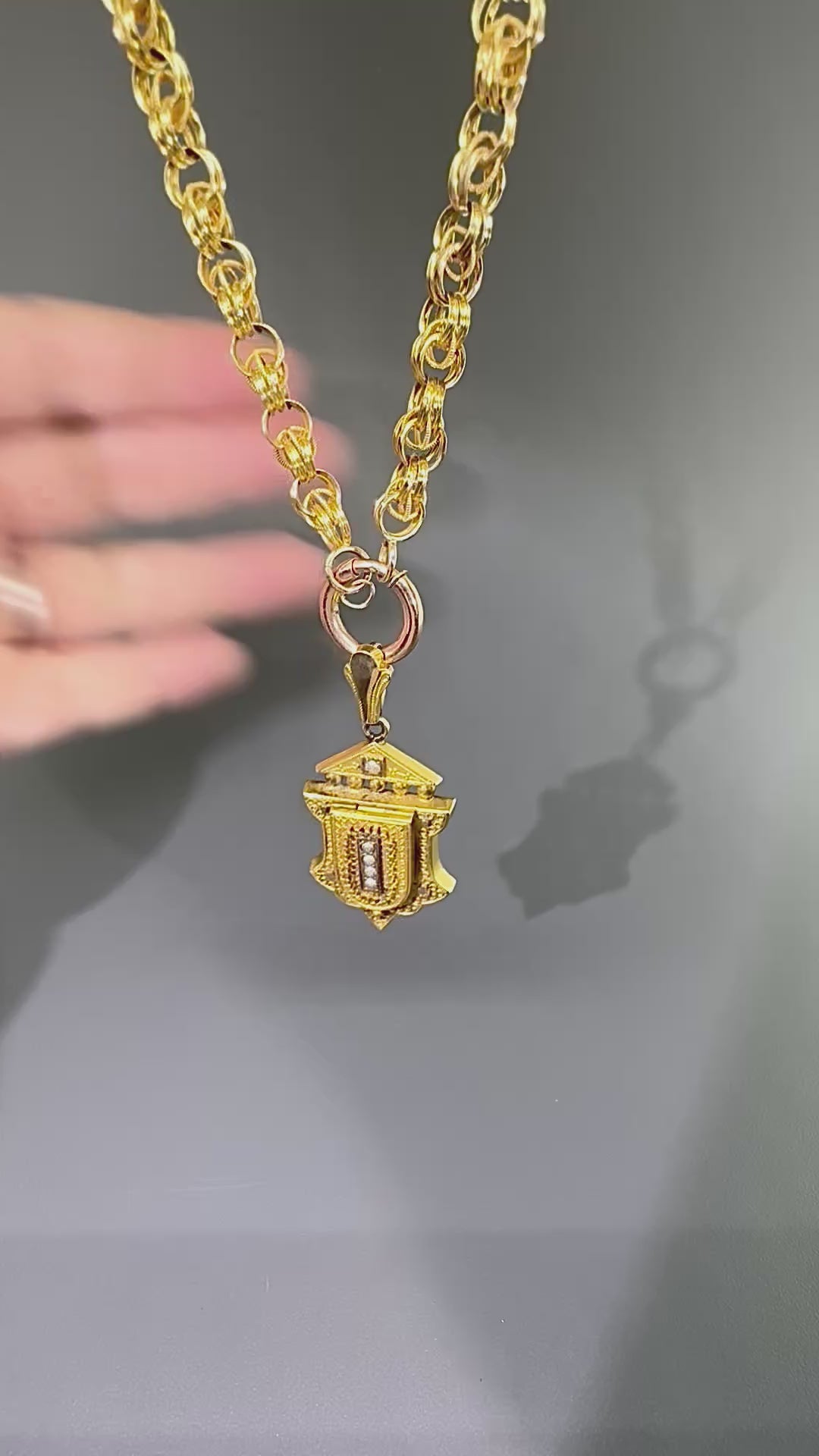 Victorian Pearl 14k Yellow Gold Pendant Necklace