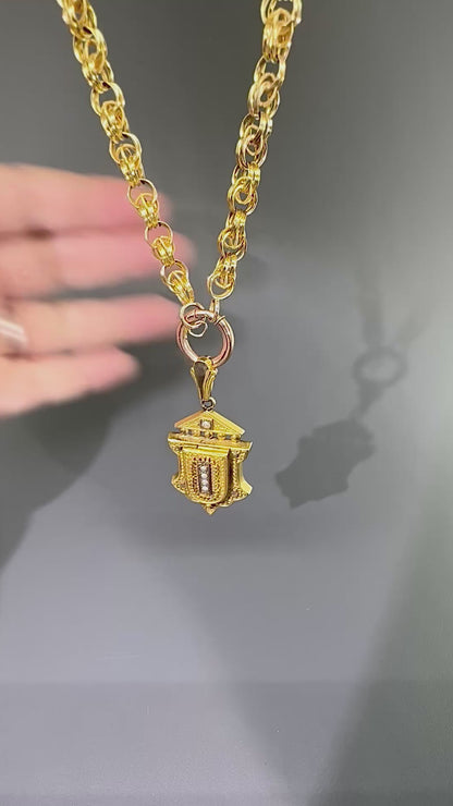 Victorian Pearl 14k Yellow Gold Pendant Necklace