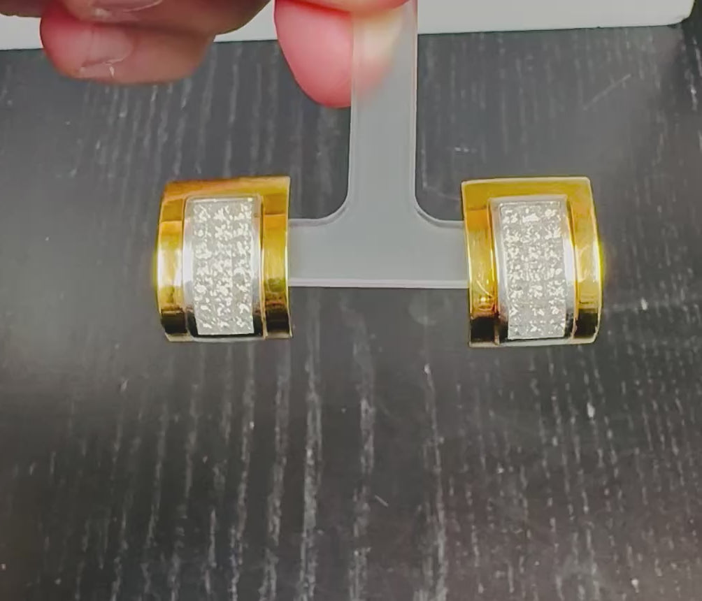 Estate 2.00ct Diamond 18k Yellow and White Gold Earrings