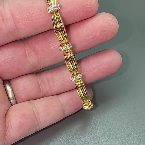 Estate Tiffany & Co 2.00ct Diamond 18k Yellow Gold Bracelet