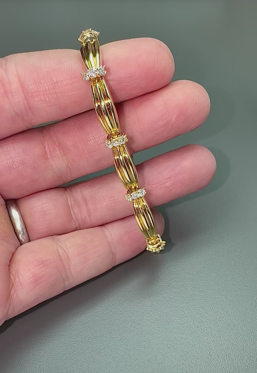 Estate Tiffany & Co 2.00ct Diamond 18k Yellow Gold Bracelet