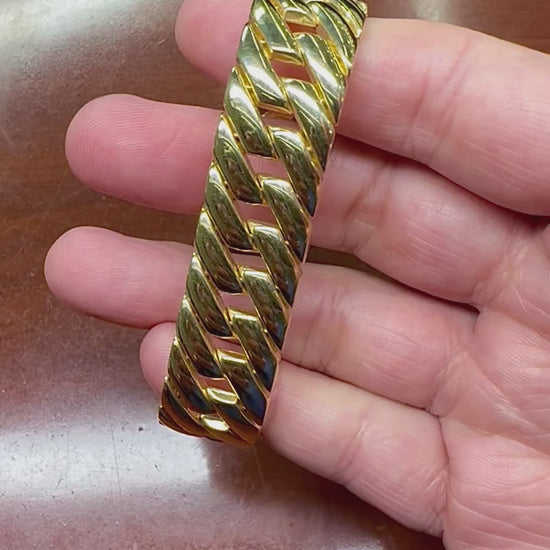 Estate 18k Yellow Gold Geometric Link Bracelet