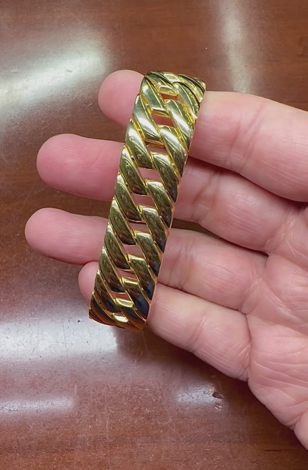 Estate 18k Yellow Gold Geometric Link Bracelet