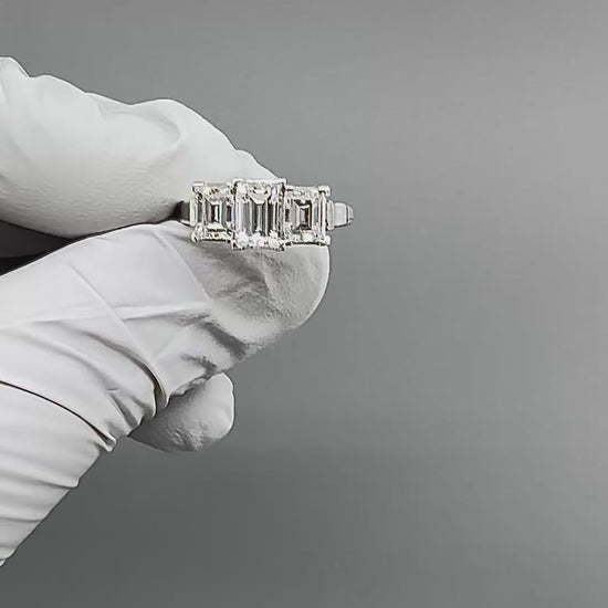 Estate 1.83ct Diamond Platinum Three Stone Ring
