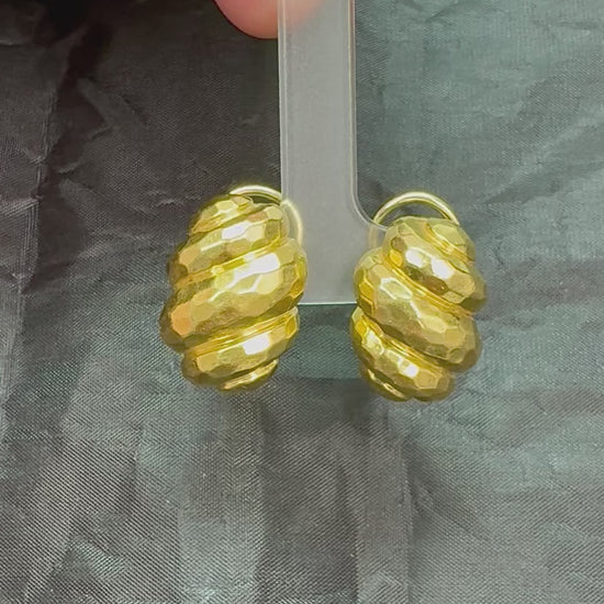 Estate Henry Dunay 18k Yellow Gold Earrings