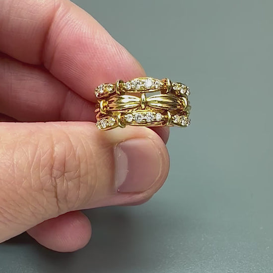 Estate Tiffany & Co 0.75ct Diamond 18k Yellow Gold Ring