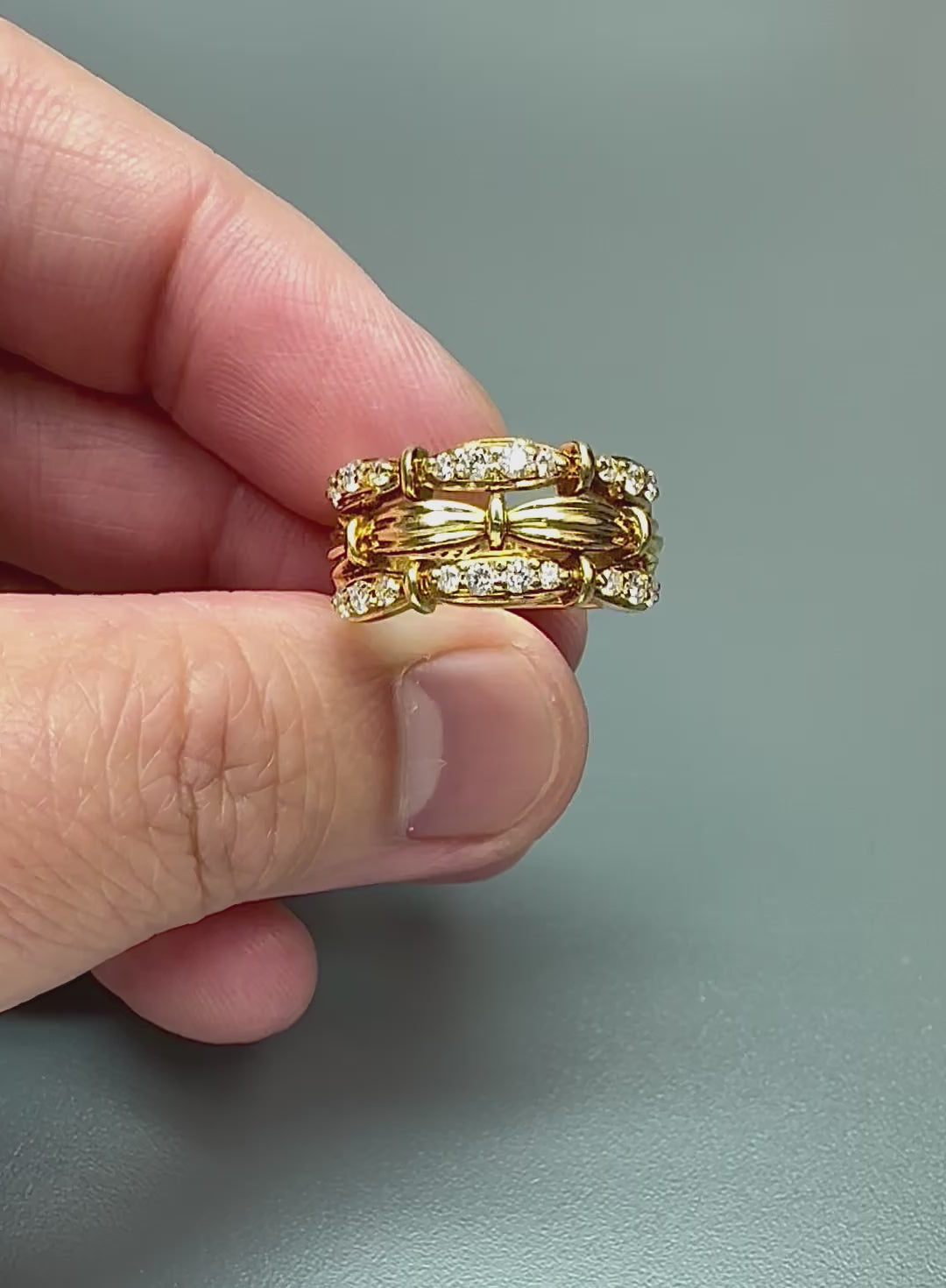 Estate Tiffany & Co 0.75ct Diamond 18k Yellow Gold Ring
