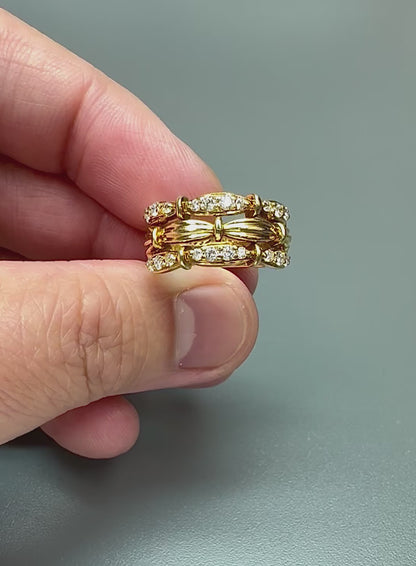 Estate Tiffany & Co 0.75ct Diamond 18k Yellow Gold Ring