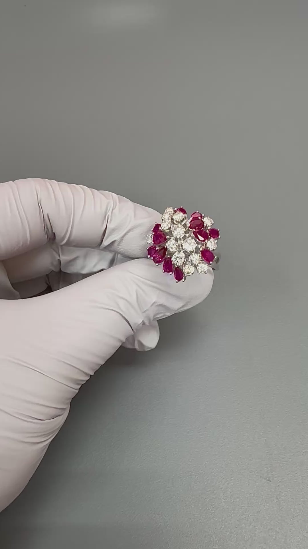 1960s 3.00ct Ruby 1.15ct Diamond Platinum Ring
