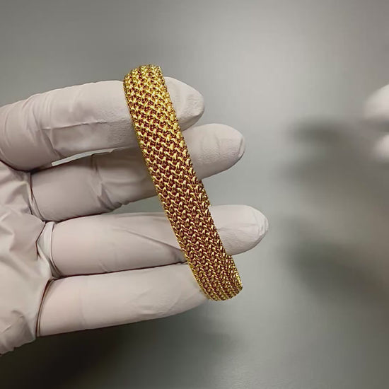Estate Tiffany & Co 18k Yellow Gold Weave Bracelet