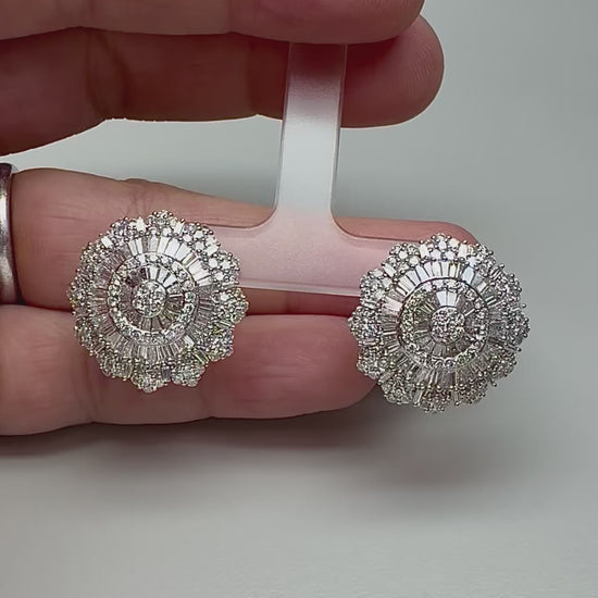 Estate 5.51ct Diamond 14k White Gold Earrings