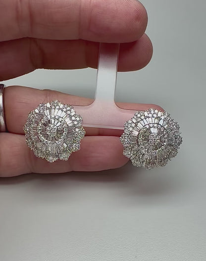 Estate 5.51ct Diamond 14k White Gold Earrings