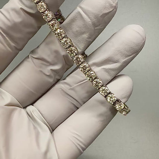 Estate 10.80ct Diamond 14k White Gold Tennis Bracelet