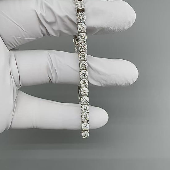 Estate 10.80ct Diamond 14k White Gold Tennis Bracelet