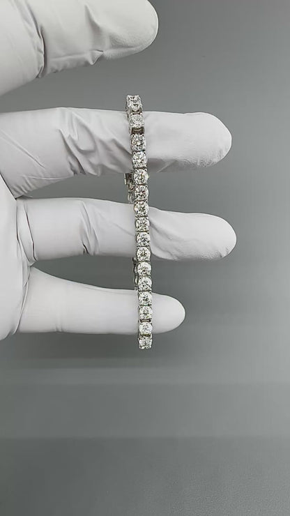 Estate 10.80ct Diamond 14k White Gold Tennis Bracelet