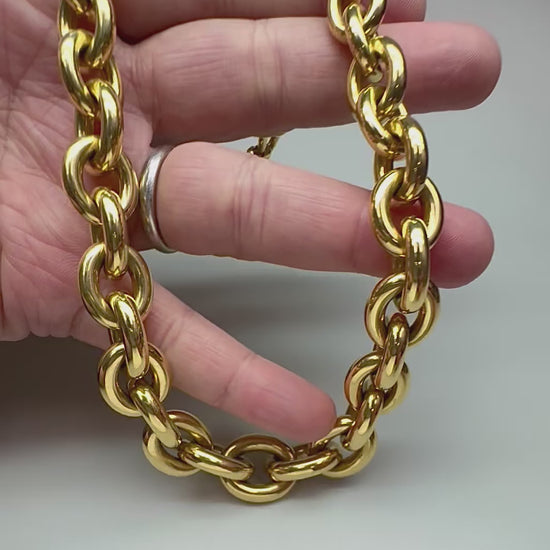 Estate 18k Yellow Gold Chain Necklace