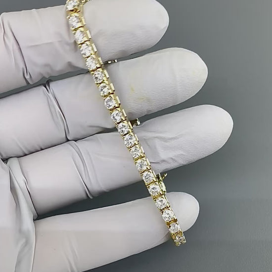 Estate 8.00ct Diamond 14k Yellow Gold Tennis Bracelet