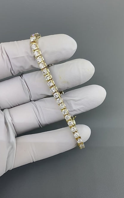Estate 8.00ct Diamond 14k Yellow Gold Tennis Bracelet