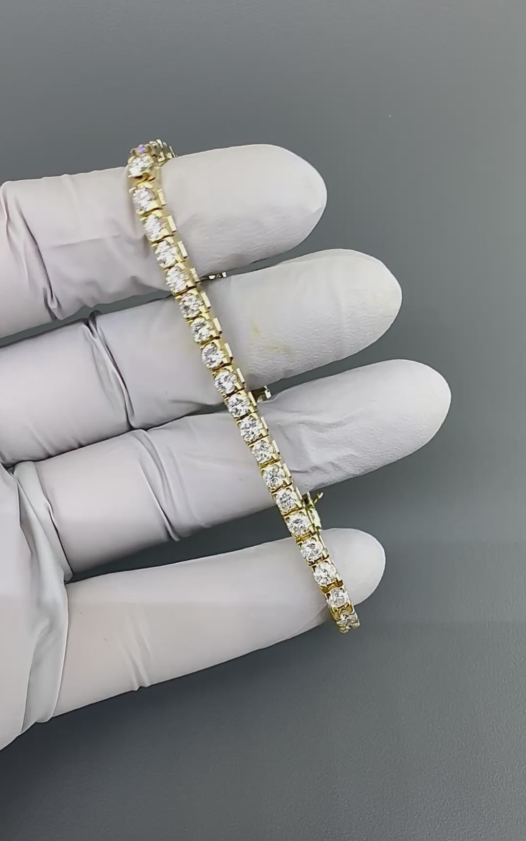 Estate 8.00ct Diamond 14k Yellow Gold Tennis Bracelet