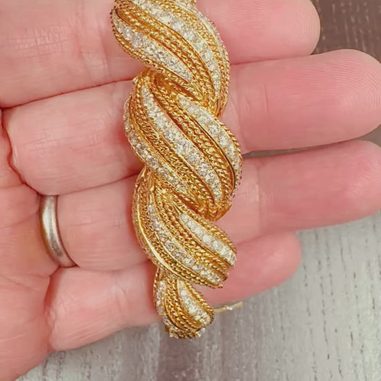 Vintage 10.00ct Diamond 18k Yellow Gold Bracelet