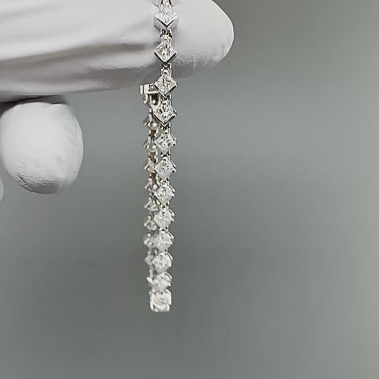 Estate 4.00ct Diamond 14k White Gold Bracelet