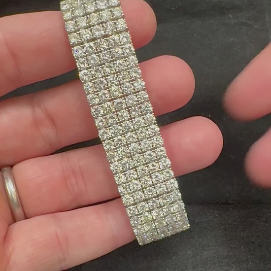 Estate 40.00ct Diamond 14k White Gold Bracelet