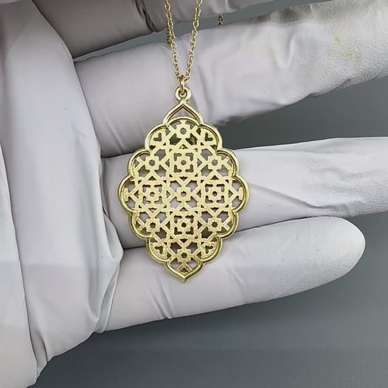 Estate Tiffany & Co Paloma Picasso 18k Gold Marrakech Pendant Necklace