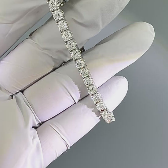 Estate 9.33ct Diamond 14k White Gold Tennis Bracelet