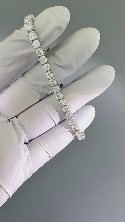 Estate 9.33ct Diamond 14k White Gold Tennis Bracelet