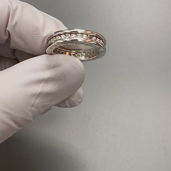 Estate Bvlgari 0.60ct Diamond 18k White Gold B.Zero1 Band