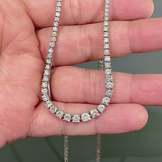 Estate 6.00ct Diamond Platinum Tennis Necklace