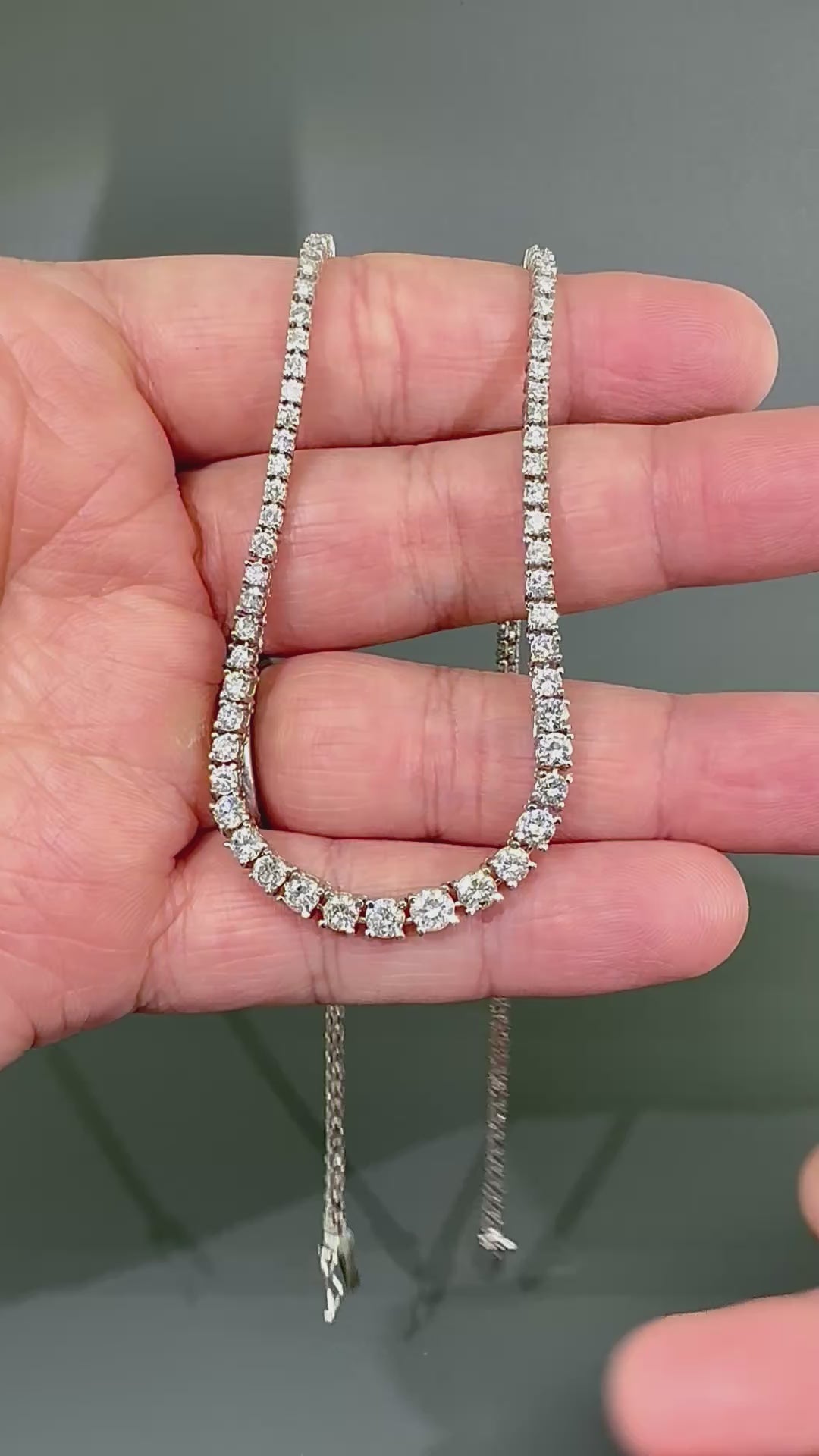 Estate 6.00ct Diamond Platinum Tennis Necklace