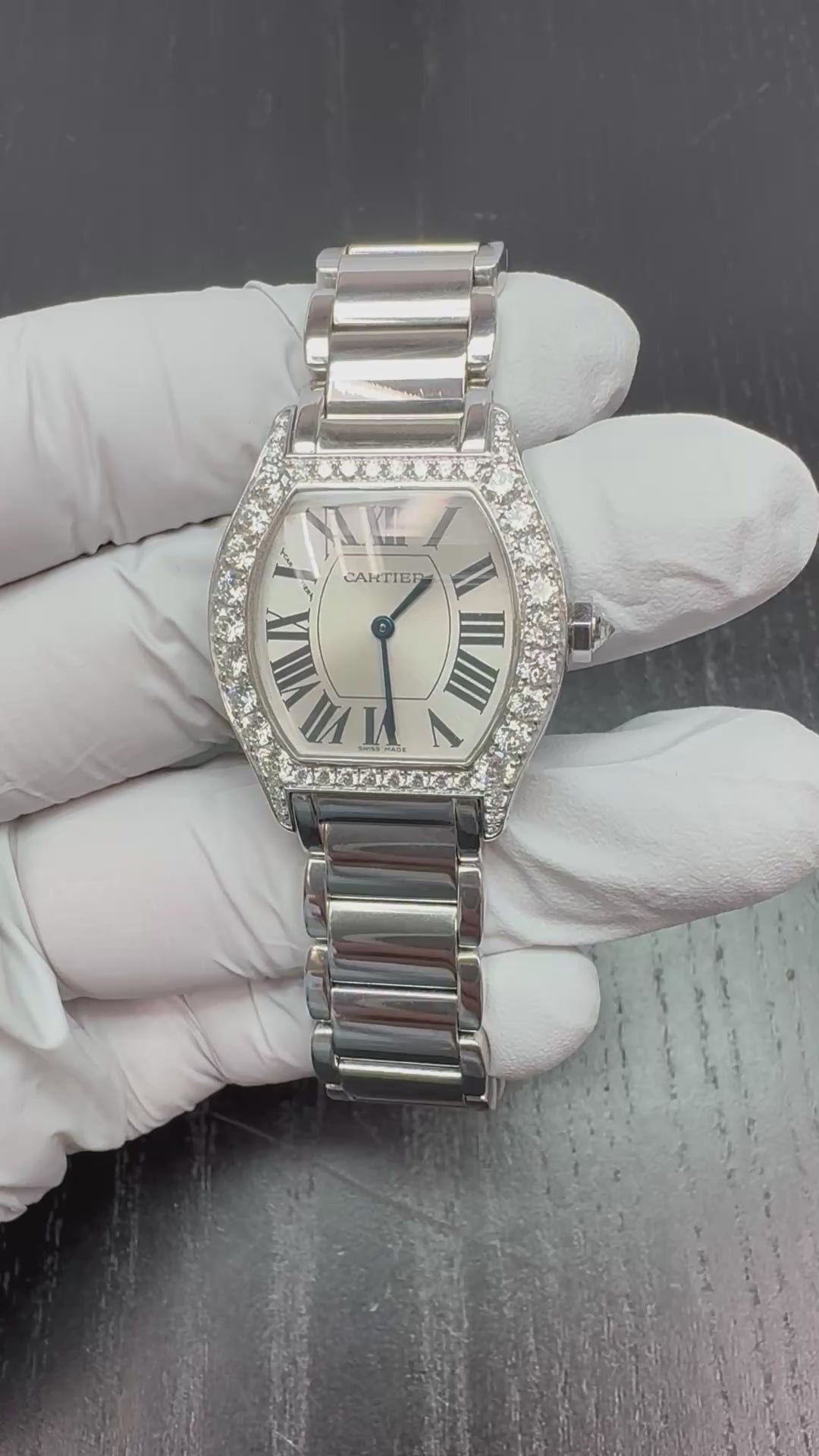 Estate Cartier 2.50ct Diamond Tortue Watch