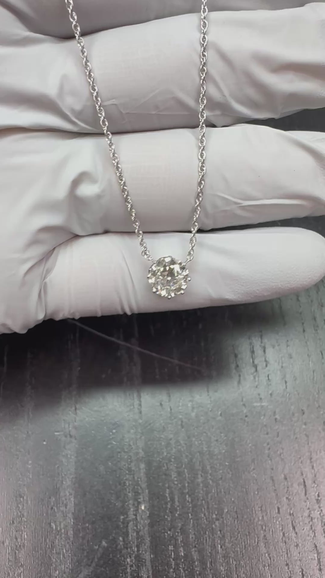 Edwardian 1.44ct Diamond Platinum Pendant Necklace