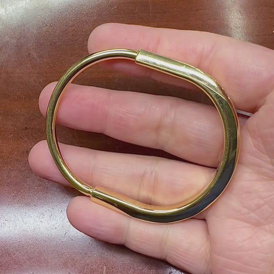 Estate Tiffany & Co 18k Yellow Gold Lock Bangle