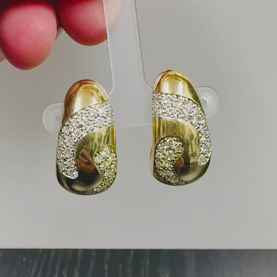 Estate 2.20ct Diamond 14k Yellow Gold Earrings
