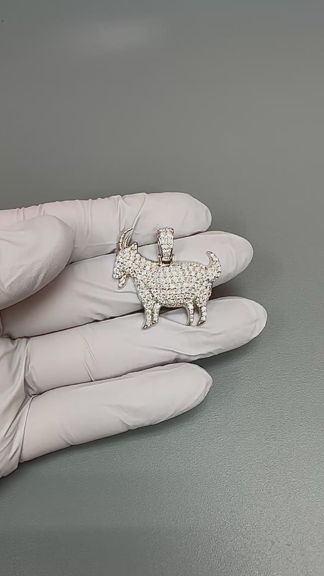 Estate 2.75ct Diamond 14k White Gold GOAT Pendant