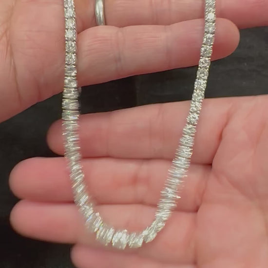 Estate 21.18ct Diamond Platinum Tennis Necklace